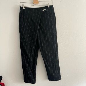 Nehera Virgin Wool Mohair Asymmetrical Striped Dress Pants Size 4